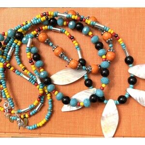 Desert Sunset Necklace Collection 3 Bead Necklaces Southwestern Summer Boho